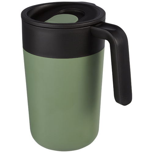 Tasse recyclée 400 ml promotionnelle à double paroi Nordia Vert bruyère